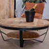 Meuble House Table basse ronde en manguier massif et métal "Andy" diam. 90cm Best