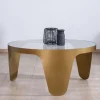 Meuble House Table basse ronde laiton antique et verre "Gilt Antique"
