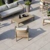 Meuble House Table basse spécial extérieur design épuré en teck finition naturelle sablée "Vérone" Hot