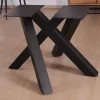 Meuble House Table carrée 150x150 cm acacia naturel massif et métal noir "Baillif" Discount
