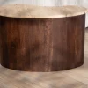 Meuble House Table d'appoint design en travertin et manguier "Archipel" forme naturelle New