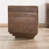 Meuble House Table d'appoint triangulaire en bois recyclé et plateau marbre blanc "Mood" Clearance