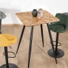 Meuble House Table de bar carrée 75cm en teck recyclé et pieds crayons noirs "Foster" Discount