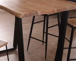 Meuble House Table de bar 150x90 métal et acacia massif naturel