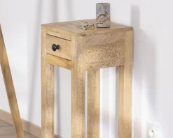 Meuble House Table de chevet haute ou sellette avec 1 tiroir "Manoha" en manguier H 70 cm Clearance