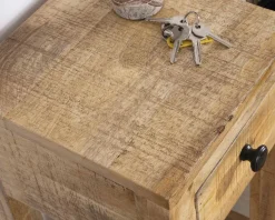 Meuble House Table de chevet haute ou sellette avec 1 tiroir "Manoha" en manguier H 70 cm Clearance