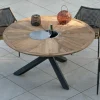 Meuble House Table de jardin haut de gamme "Hélios" avec plateau rosace et seau à glace intégré Hot