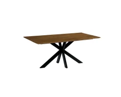 Meuble House Table de repas avec pieds mikado et plateau en teck 180 cm