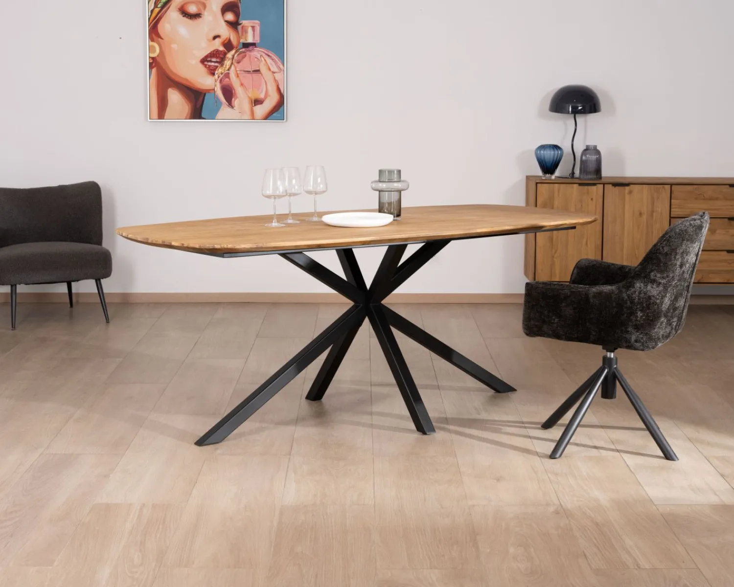 Meuble House Table de repas bateau en teck recyclé et pieds mikado "Bahia" 200 cm Online
