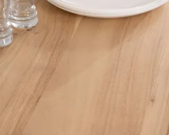 Meuble House Table de repas carrée 140 cm en acacia et pieds mikado métal