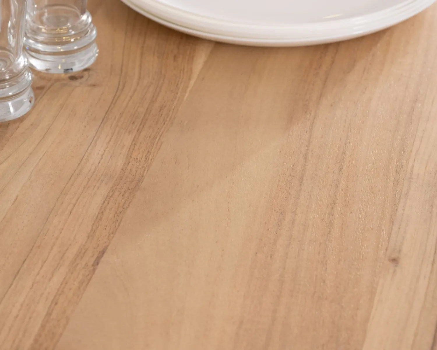 Meuble House Table de repas carrée 140 cm en acacia et pieds mikado métal "3D" Best