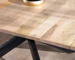 Meuble House Table de repas carrée extensible style industriel manguier et métal