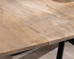 Meuble House Table de repas carrée 120x120cm style industriel manguier et métal "Haden" avec extensions New