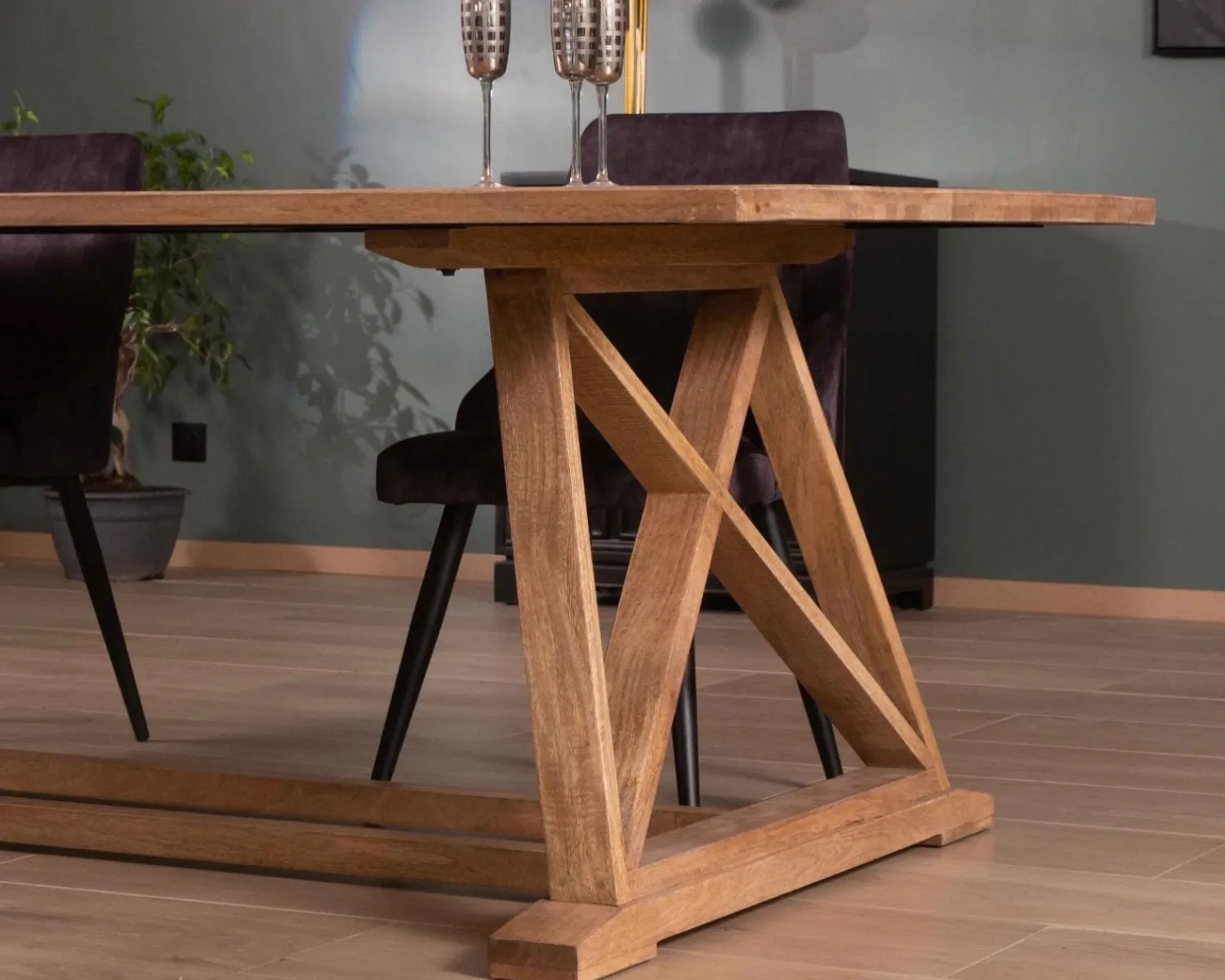 Meuble House Table de repas 240cm "Asia" bois massif et plateau rectangulaire Best
