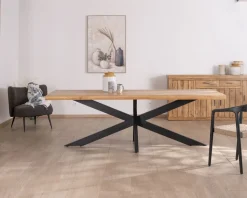 Meuble House Table de repas 200 cm plateau en manguier bords naturels