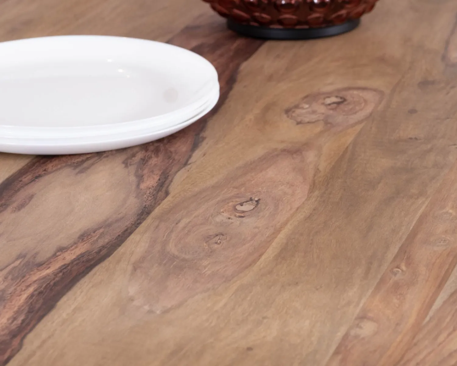 Meuble House Table de repas 180 cm plateau naturel et pieds croix "Enoa" 100% palissandre New