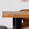 Meuble House Table de repas en teck recyclé massif “Lasia” design contemporain et pieds métal noir Online