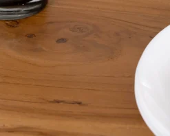 Meuble House Table de repas en teck recyclé massif “Lasia” design contemporain et pieds métal noir Online