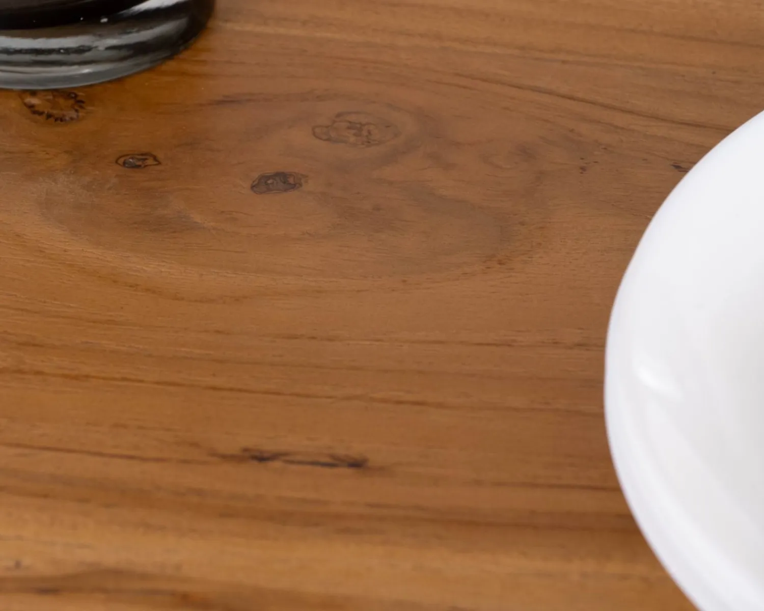 Meuble House Table de repas en teck recyclé massif “Lasia” design contemporain et pieds métal noir Online