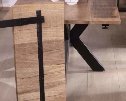 Meuble House Table de repas extensible 180-260cm pied étoile bois métal "Caractère" Hot