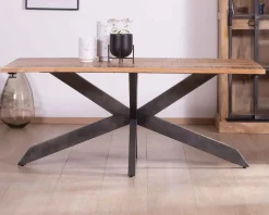 Meuble House Table de repas extensible 180-260cm pied étoile bois métal