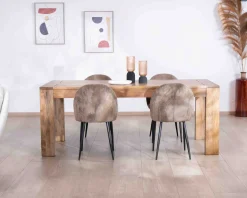 Meuble House Table de repas extensible en manguier foncé
