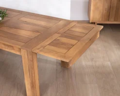 Meuble House Table de repas extensible en manguier teinte chêne clair