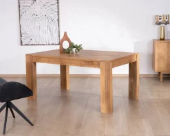 Meuble House Table de repas extensible en manguier teinte chêne clair