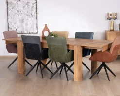 Meuble House Table de repas extensible en manguier teinte chêne clair