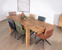 Meuble House Table de repas extensible en manguier teinte chêne clair