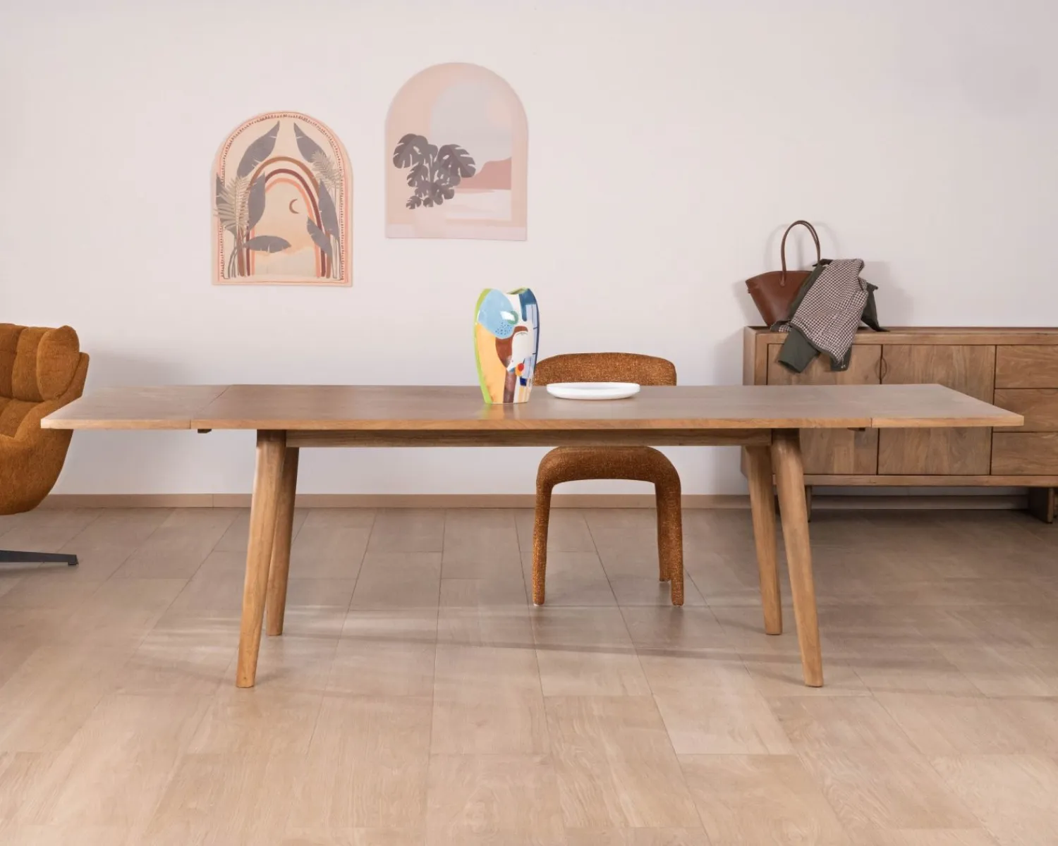 Meuble House Table de repas extensible esprit rétro 180 cm en manguier massif naturel "Odely" Discount