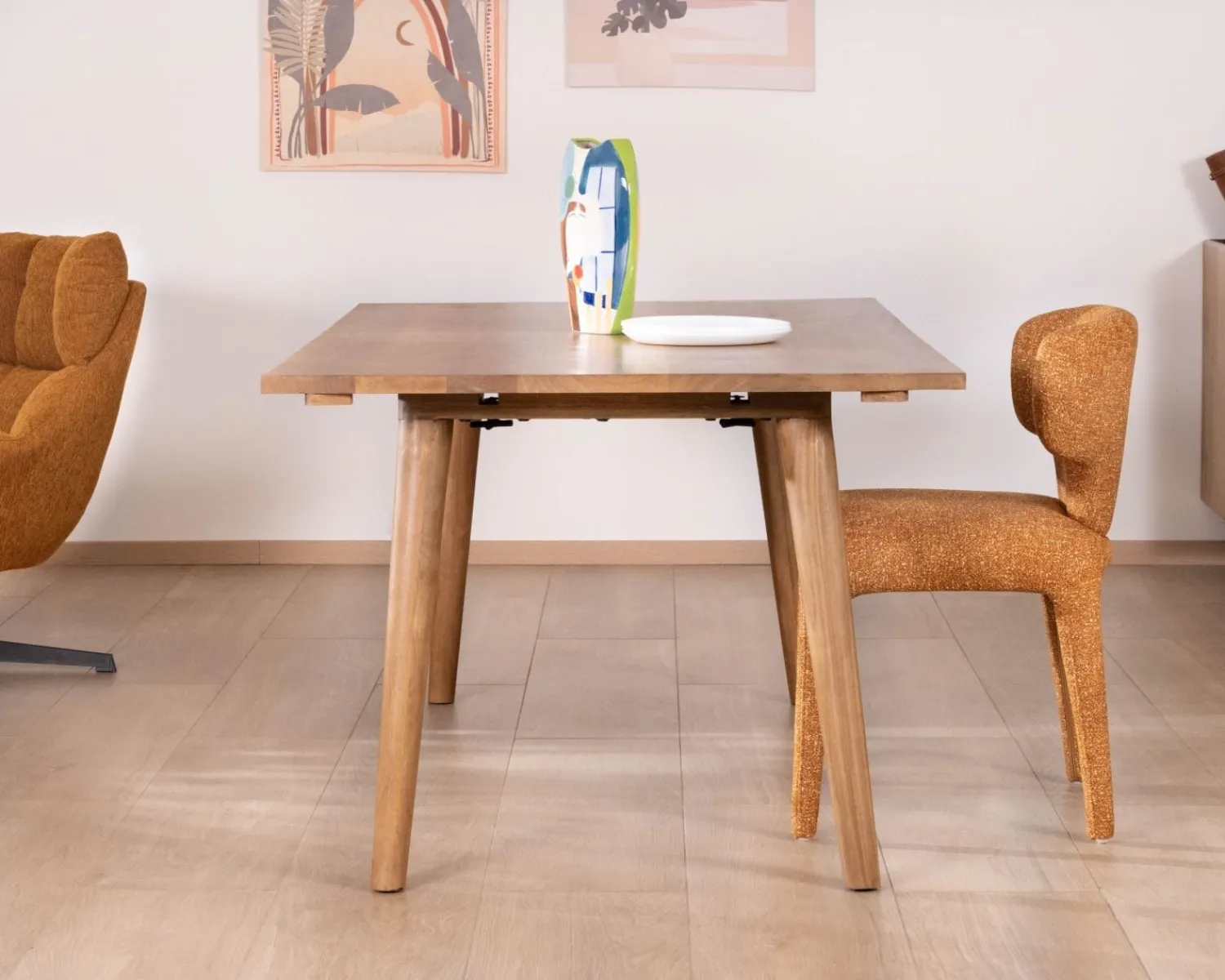 Meuble House Table de repas extensible esprit rétro 180 cm en manguier massif naturel "Odely" Discount