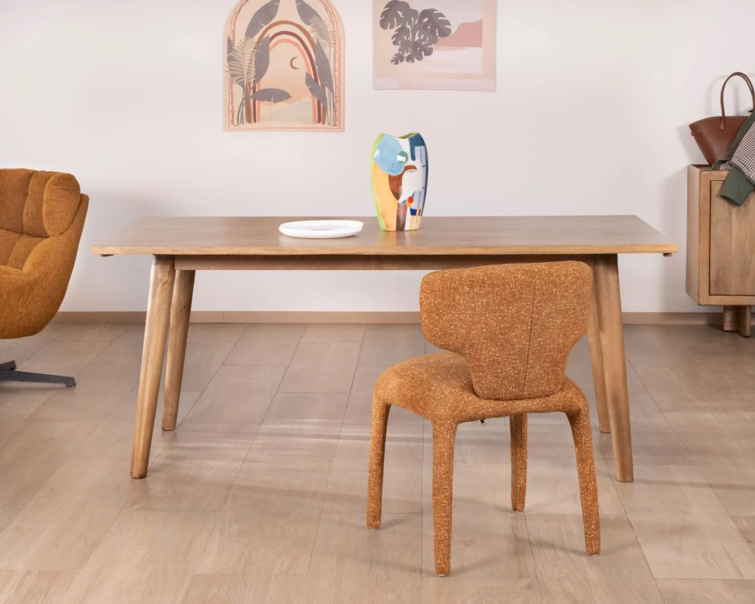 Meuble House Table de repas extensible esprit rétro 180 cm en manguier massif naturel "Odely" Discount