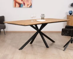 Meuble House Table de repas 2 m en teck naturel "Bahia" pieds mikado métal Hot