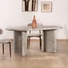 Meuble House Table de repas ovale 180 cm design moderne et épuré beige "Odyna" Discount