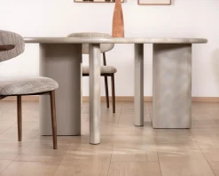 Meuble House Table de repas ovale 180 cm design moderne et épuré beige