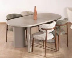 Meuble House Table de repas ovale 180 cm design moderne et épuré beige
