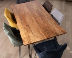 Meuble House Table de repas épurée et design en acacia et pieds métal
