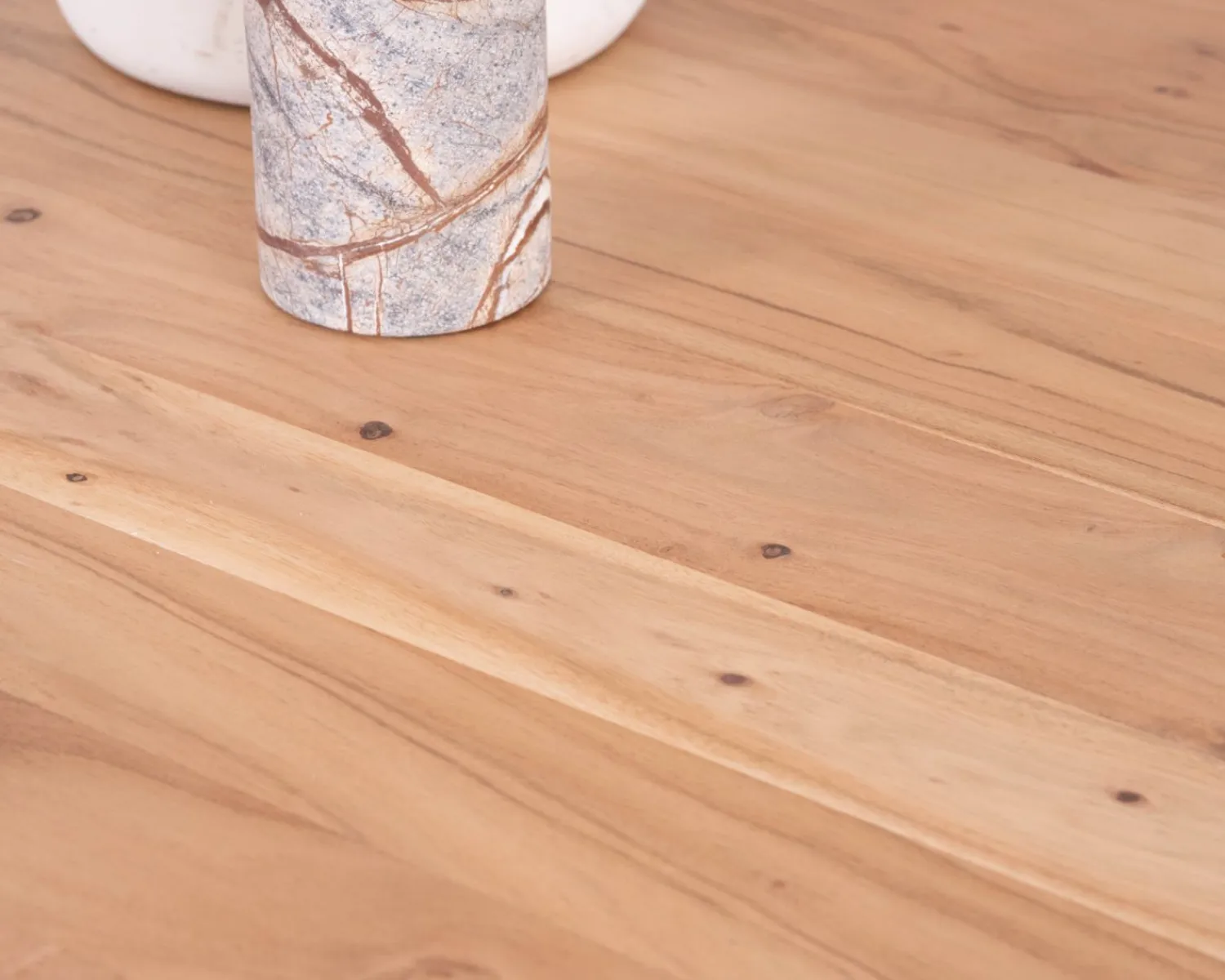 Meuble House Table de repas rectangulaire 180 cm design scandinave "Alba" en acacia massif blanchi Discount