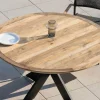 Meuble House Table de repas ronde pour extérieur en teck et aluminium "Ozone" 130 cm Online