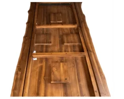 Meuble House Table de repas XXL avec plateau en teck recyclé et pieds étoile 280cm