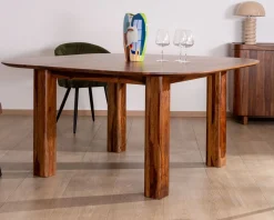 Meuble House Table de salle à manger carrée en palissandre 