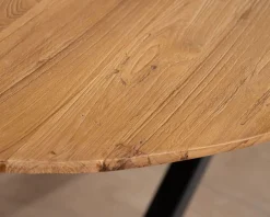 Meuble House Table de salle à manger ovale en teck naturel "Bahia" pieds mikado métal New