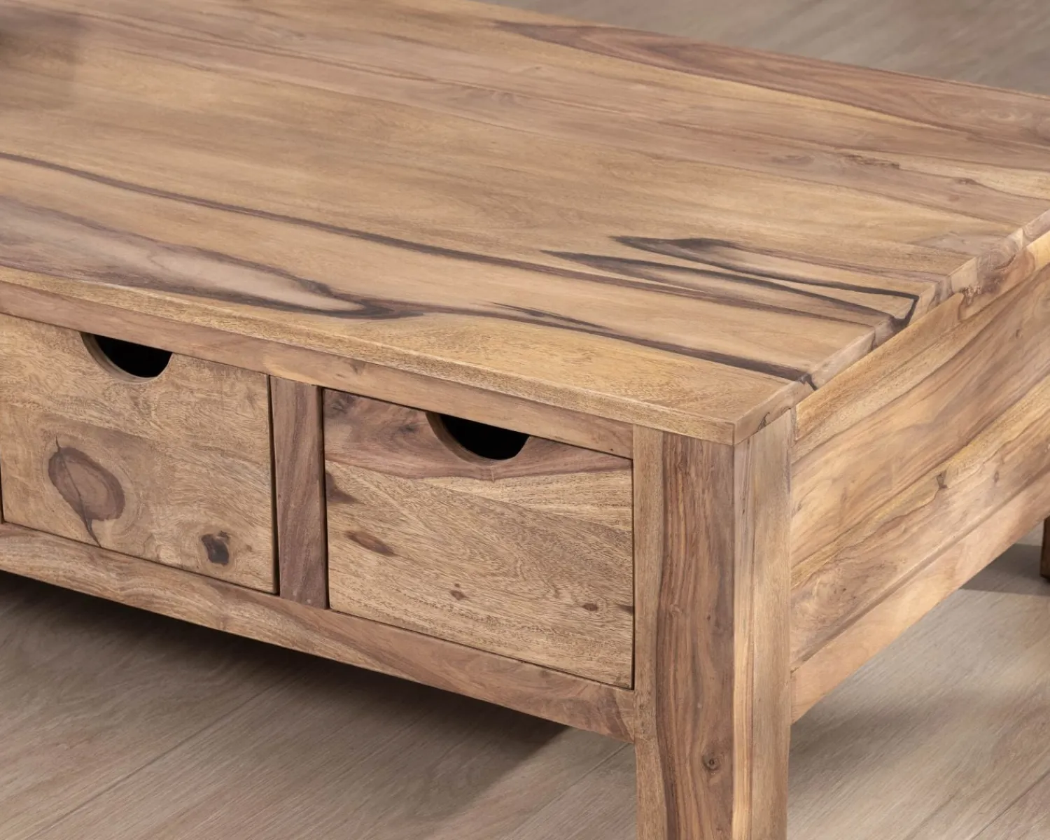 Meuble House Table de salon 135 cm avec tiroirs recto-verso "Kalanohé" en palissandre Hot