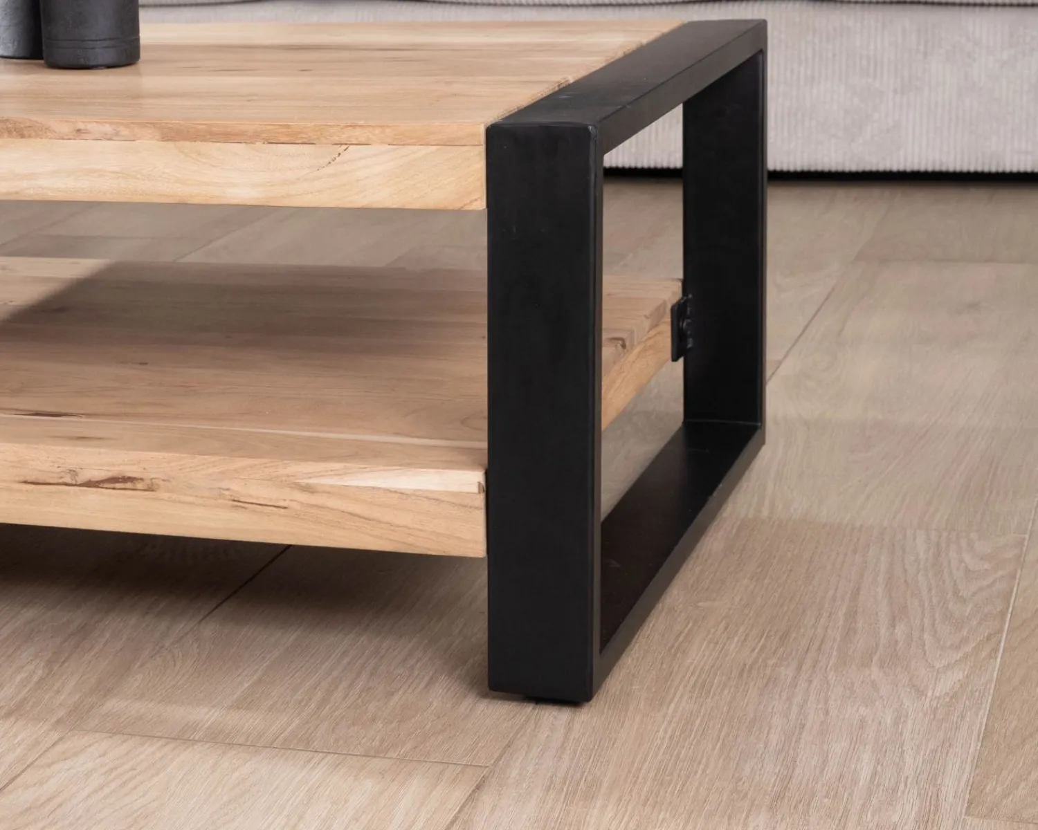 Meuble House Table de salon 120 cm à double plateau métal et bois "Montréal" Best