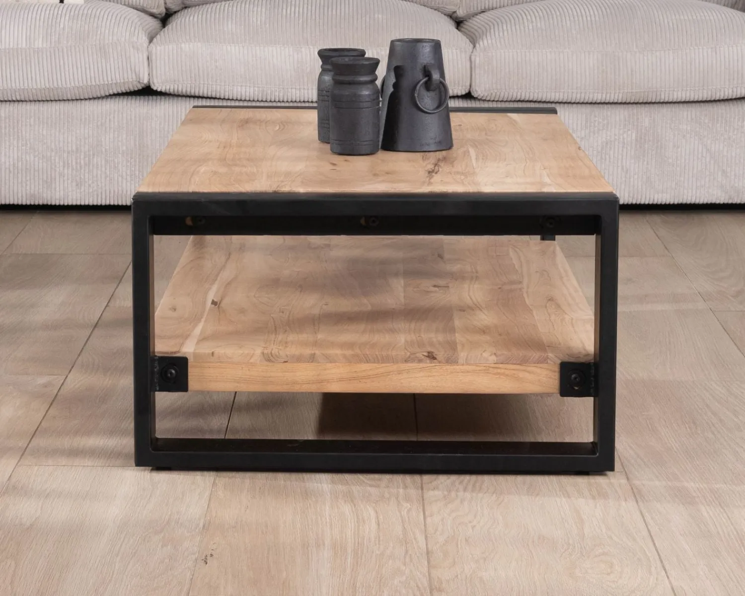 Meuble House Table de salon 120 cm à double plateau métal et bois "Montréal" Best