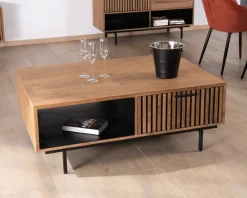 Meuble House Table de salon 120 cm en teck recyclé "Opland" style rétro Clearance
