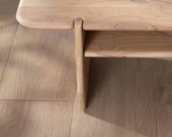 Meuble House Table de salon design épuré en acacia avec niche 