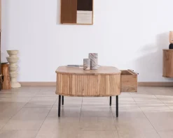 Meuble House Table de salon ovale design newtro avec grand tiroir traversant 