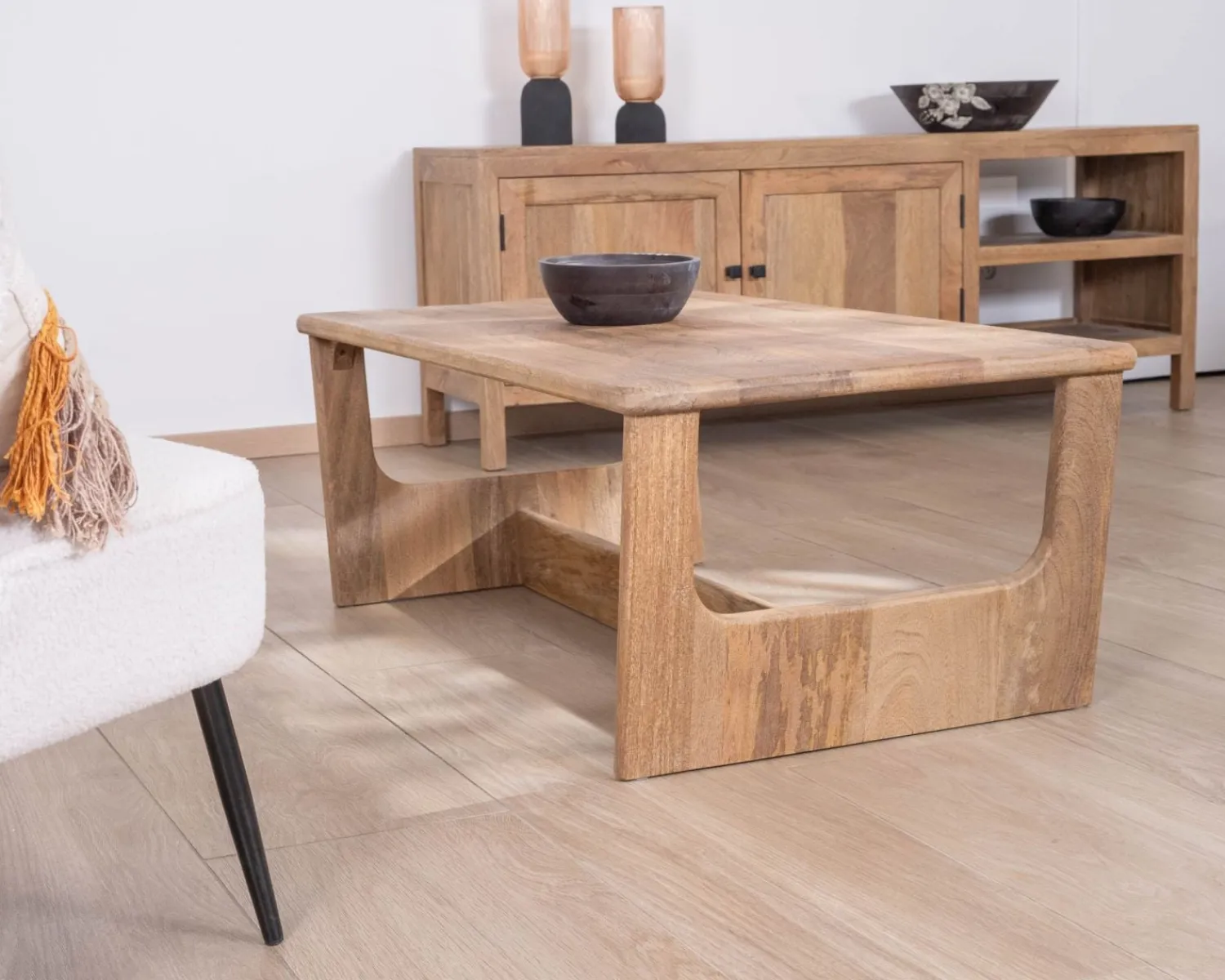 Meuble House Table de salon épurée en manguier naturel "Maestro" 110 cm Clearance